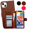 Miniatyrbillede 1 af 10: iPhone 13 mini - PU læderpung etui Brun