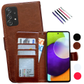 Miniatyrbild 1 av 10: Samsung Galaxy A04s - Läderfodral / Skydd Brun