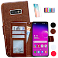 Miniatyrbillede 1 af 10: Samsung Galaxy S10e - PU Læder Pung Etui Svart