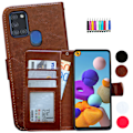 Miniatyrbillede 1 af 9: Samsung Galaxy A21s - PU Læder Pung Etui Svart