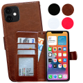 Miniatyrbillede 1 af 11: iPhone 12 - PU Læderpung Etui Vit