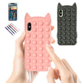 Miniatyrbillede 1 af 7: iPhone X/Xs - Etui Beskyttelse Pop It Fidget Rosa