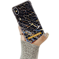 Miniatyrbillede 4 af 8: iPhone X/Xs - Beskyttelse af blomster / marmor Svart