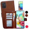 Miniatyrbillede 1 af 10: Samsung Galaxy A51 - PU Læderpung Etui Svart