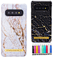 Miniatyrbillede 1 af 9: Samsung Galaxy S10 - Marmorbeskyttelse Svart