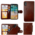 Miniatyrbillede 5 af 5: 3-i-1: iPhone X/Xs pung etui + magnetisk cover Brun
