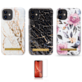 Miniatyrbillede 1 af 4: iPhone 11 - Beskyttelse af blomster / marmor Svart