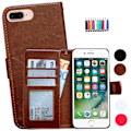 Miniatyrbillede 1 af 10: iPhone 7 Plus / 8 Plus - PU Læder Pung Etui Svart