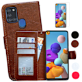 Miniatyrbillede 1 af 9: Samsung Galaxy A21s - Pungetui i PU-læder Brun