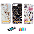 Miniatyrbild 1 av 4: iPhone 7 Plus / 8 Plus - Skal / Skydd / Blommor / Marmor Rosa