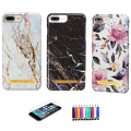 Miniatyrbillede 1 af 4: iPhone 7 Plus / 8 Plus - Beskyttelse af blomster / marmor Rosa