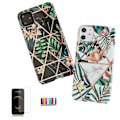 Miniatyrbillede 1 af 4: iPhone 12 - Geometrisk Blomster Etui Vit