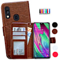 Miniatyrbillede 1 af 10: Samsung Galaxy A40 - PU Læder Pung Etui Svart