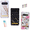 Miniatyrbillede 1 af 8: Samsung Galaxy S10 - Etui Beskyttelse Marmor / Rose Rosa