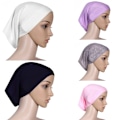 Miniatyrbillede 1 af 10: Heltækkende Hijab Cap Underscarf Hals Hoved Grå