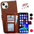 Miniatyrbillede 1 af 10: iPhone 14 - PU Læder Pung Etui Brun