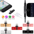 Miniatyrbild 1 av 3: iPhone XR/Xs Max/XS/X/8/7 Dual/Dubbelingång Adapter Guld