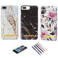 Miniatyrbillede 1 af 4: iPhone 7 Plus / 8 Plus - Beskyttelse af blomster / marmor Vit