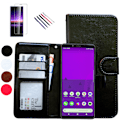 Miniatyrbillede 1 af 10: Sony Xperia 10 II - PU Læder Pung Etui Svart