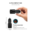 Miniatyrbillede 4 af 6: 38W dobbelt biloplader 20W USB-C & 18W USB-A QC3.0 Black M