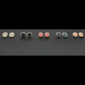 Pikkukuva 4 / 5: Durzy rock lava crystal shinning stone earring stud round White M