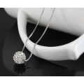 Pikkukuva 3 / 3: Necklace with full shinning diamond ball. 925 Sliver!! Silver one size