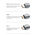 Pikkukuva 3 / 6: 3-in-1 sisäänvedettävä kaapeli - Lightning, USB-C, MicroUSB Purple M