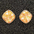 Pikkukuva 3 / 5: Durzy rock lava crystal shinning stone earring stud square Baby pink M