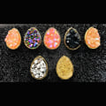 Miniatyrbillede 4 af 5: Durzy rock lava crystal shinning stone earring stud waterdrop Pink M