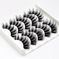 Miniatyrbillede 3 af 4: 5-par falske øjenvipper - 3D faux mink (G-47) Black one size