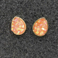 Miniatyrbillede 3 af 5: Durzy rock lava crystal shinning stone earring stud waterdrop Pink M
