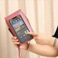 Miniatyrbillede 7 af 8: Crossbody skuldertaske til kvinder Mobiltelefon, kortholder pung Pink M