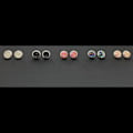 Pikkukuva 4 / 5: Durzy rock lava crystal shinning stone earring stud round Light pink M