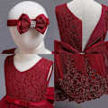 Miniatyrbillede 5 af 6: Princess party dresses with Bow and Headband 100 cm one size