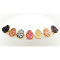 Miniatyrbillede 5 af 5: Durzy rock lava crystal shinning stone earring stud waterdrop Purple M