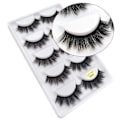 Miniatyrbillede 1 af 4: 5-par falske øjenvipper - 3D faux mink (G-802) Black one size