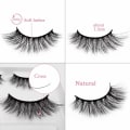 Miniatyrbillede 3 af 4: 5-par falske øjenvipper - 3D faux mink (G-603) Black one size