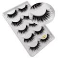 Miniatyrbillede 1 af 4: 5-par falske øjenvipper - 3D faux mink (G-801) Black one size