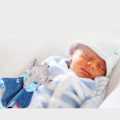 Miniatyrbillede 3 af 5: Nyfødt baby plys dukke blød trøstende sovende legetøj Blue one size