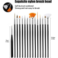 Miniatyrbild 2 av 6: 15 st Nail art set prickmålning lack pensel penna Verktyg White one size