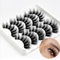 Miniatyrbillede 1 af 4: 5-par falske øjenvipper - 3D faux mink (G-47) Black one size