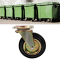 Miniatyrbild 1 av 8: Svängbar Hjul 8 tum Legering Nav Gummi Tråd Rullager 440lbs Kapacitet för Vagn Trolley