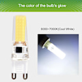 Miniatyrbild 5 av 8: 5 st G9 COB2508 LED-lampor AC 220V Dimbar lampa Hög