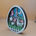 Miniatyrbild 7 av 7: Påsk Trä Ornament Hål Ut Kyckling String Lights Ägg
