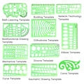 Miniatyrbild 8 av 8: Cirkelsjabloner Mätgeometri Linjal Plast Geometrisk