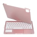 Miniatyrbild 2 av 7: Tangentbordsfodral för iPad 11 tum 10,9 tum, 360° roterbart skyddsfodral med pekplatta och Bluetooth, bakgrundsbelyst roséguld kompatibelt med iOS-surfplatta