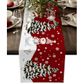 Miniatyrbild 1 av 8: Christmas Table Runner, Christmas Snowflake Elk Rustic Table