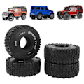 Miniatyrbild 1 av 8: 4 st 1/10 RC Crawler Däck Slitstarka Bra Grepp Halkskydd RC Gummihjul Däckset För SCX10