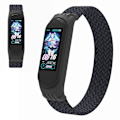 Miniatyrbild 1 av 5: Xiaomi Mi Band 5 / 4 / 3 stylish nylon watch strap - Charcoal / Size: S Svart