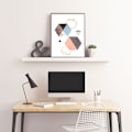 Miniatyrbild 1 av 8: Dekorativ geometrisk duk konst målning affisch väggdekor